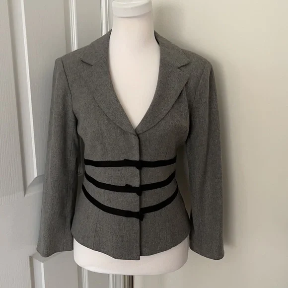 Vintage Nanette Lepore gray black velvet skirt set